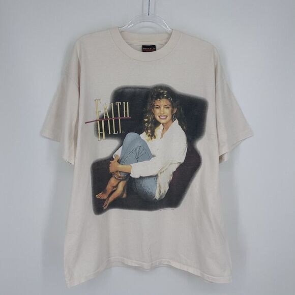 VTG Faith Hill Take Me As I Am Tour T Shirt Brockum 90s Single Stitch Size XL - Picture 2 of 11